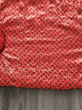 Louis Vuitton Monogram Red Satin-like Scarf